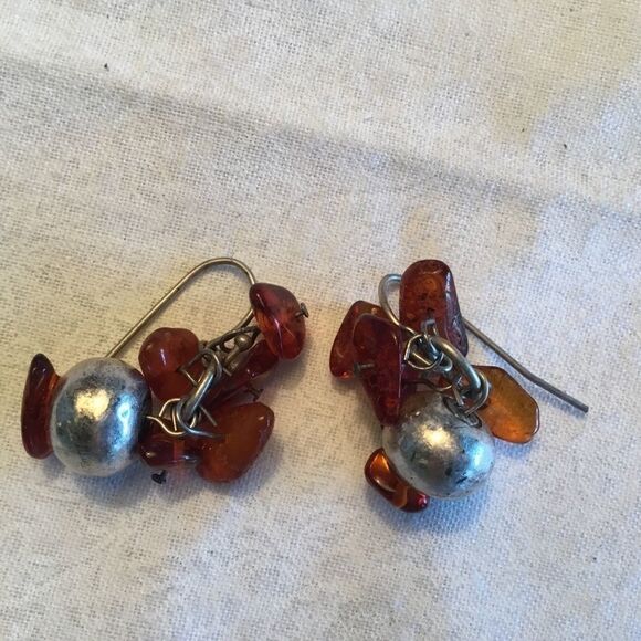$8 ea or 3/$15 Silvertone and Amber Chips Earrings - Picture 2 of 6